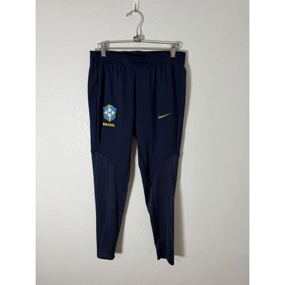 Nike Brazil CBF Dri-FIT Slim Fit Soccer Track Pants Navy Men's Small S